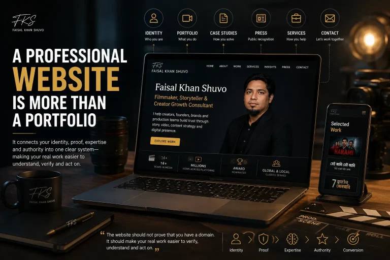 Professional website system connecting Faisal Khan Shuvo’s identity, portfolio, expertise, press coverage, services and digital presence
